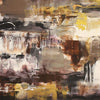 Vibrant Abstract Landscape Painting | Golden Sands
This image depicts a vibrant, abstract landscape painting with a mix of warm and cool tones. The artwork features bold brushstrokes, splatters, and textures in shades of yellow, brown, and black, creating a dynamic and evocative scene reminiscent of a sandy beach or coastal landscape.