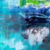 Teal Abstract | Everything Changes 36x72" - Vibrant abstract landscape painting featuring a blend of earthy tones and bold teal hues, creating a dynamic and captivating visual experience.