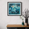 Captivating Abstract Art Print "Angels On Her Shoulders" by Paresh Nrshinga - Vibrant Earthy Tones, Textured Brushstrokes, Elegant Home Decor