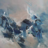 Expressive Abstract Landscape | Captivating Brushstrokes in Shades of Blue