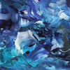 Ethereal Blue Abstract Landscape | Vibrant brushstrokes of deep blue, turquoise, and white evoke a dreamlike seascape in this original abstract painting.