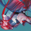 Vibrant Abstract Art | Flowing Brushstrokes in Teal, Red, and Pink