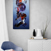 Expressive Art | Capture Your Wish 18x48" - Vibrant abstract landscape painting with bold brushstrokes and earthy colors, displayed in a modern living room setting.